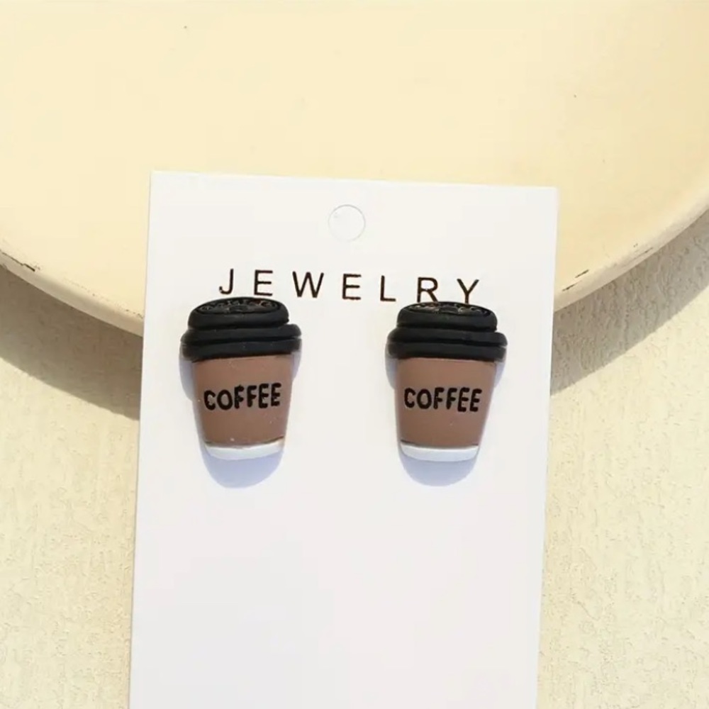 BOGO! Coffee cup stud earrings - Boutique NEW - Picture 7 of 7